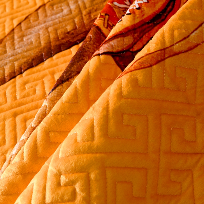 91家纺网 家纺一手货源 找家纺 爵仕家纺 2025新款高端加厚数码印花宝宝绒床盖三件套四季可用 皇马