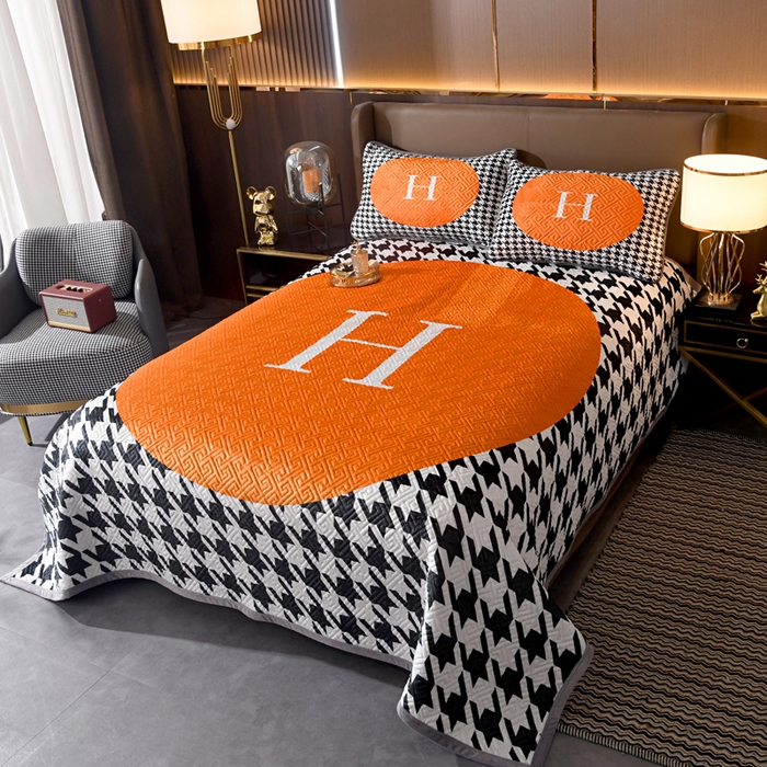 91家纺网 家纺一手货源 找家纺 爵仕家纺 2025新款高端加厚数码印花宝宝绒床盖三件套四季可用 千鸟格