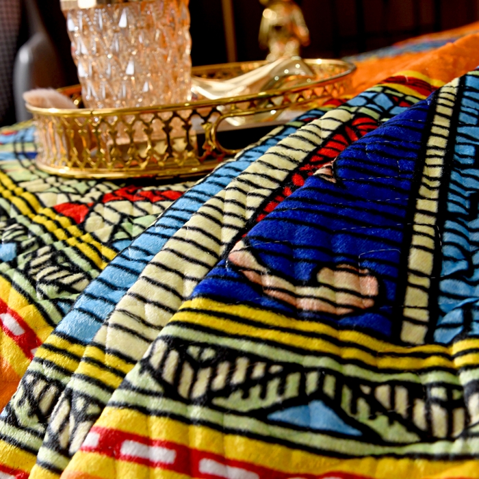 91家纺网 家纺一手货源 找家纺 爵仕家纺 2025新款高端加厚数码印花宝宝绒床盖三件套四季可用 陶瓷黄