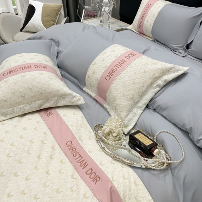 91家纺网 家纺一手货源 找家纺 慕语 2023新款千禧格磨毛四件套 千禧格-高级灰