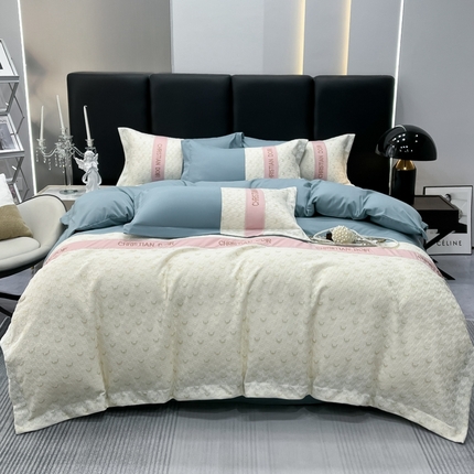 91家纺网 家纺一手货源 找家纺 （总）慕语 2023新款千禧格磨毛四件套