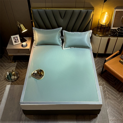 91家纺网 家纺一手货源 找家纺 兄弟坊2023全冰丝高密碳光冰丝凉席 冰丝席-清新绿