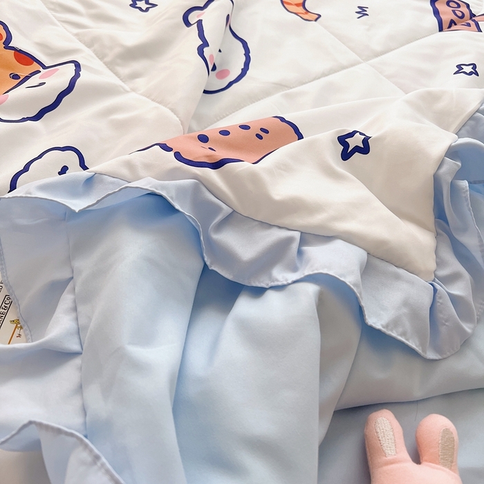 91家纺网 家纺一手货源 找家纺 顾里 2023新款韩系ins夏被套件 动物派对