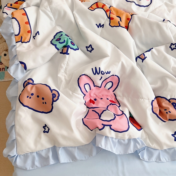 91家纺网 家纺一手货源 找家纺 顾里 2023新款韩系ins夏被套件 动物派对