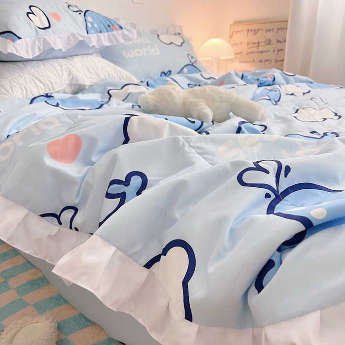 91家纺网 家纺一手货源 找家纺 顾里 2023新款韩系ins夏被套件 海洋世界