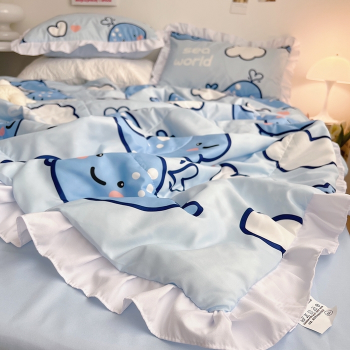 91家纺网 家纺一手货源 找家纺 顾里 2023新款韩系ins夏被套件 海洋世界