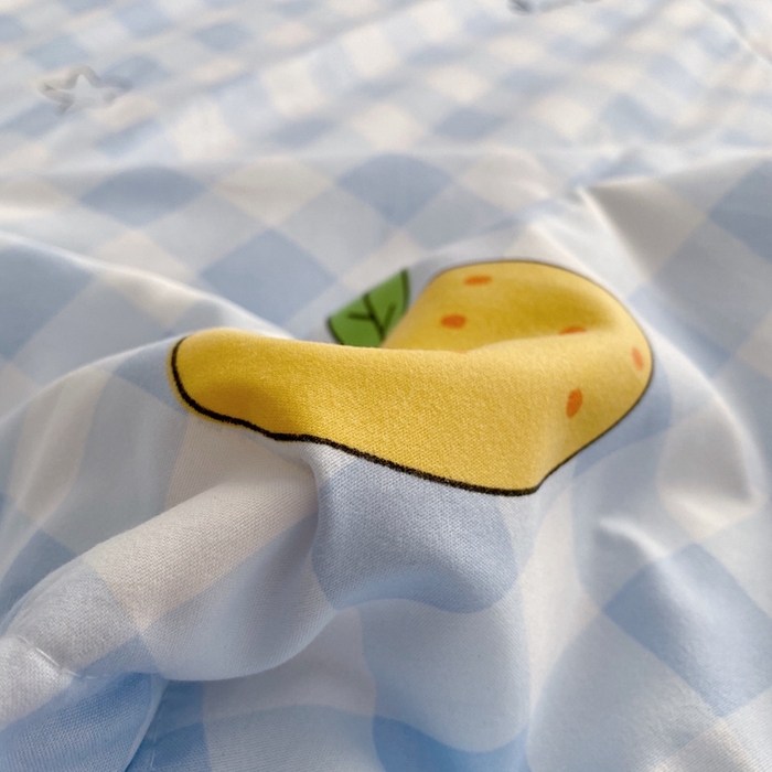 91家纺网 家纺一手货源 找家纺 顾里 2023新款韩系ins夏被套件 桔子小花