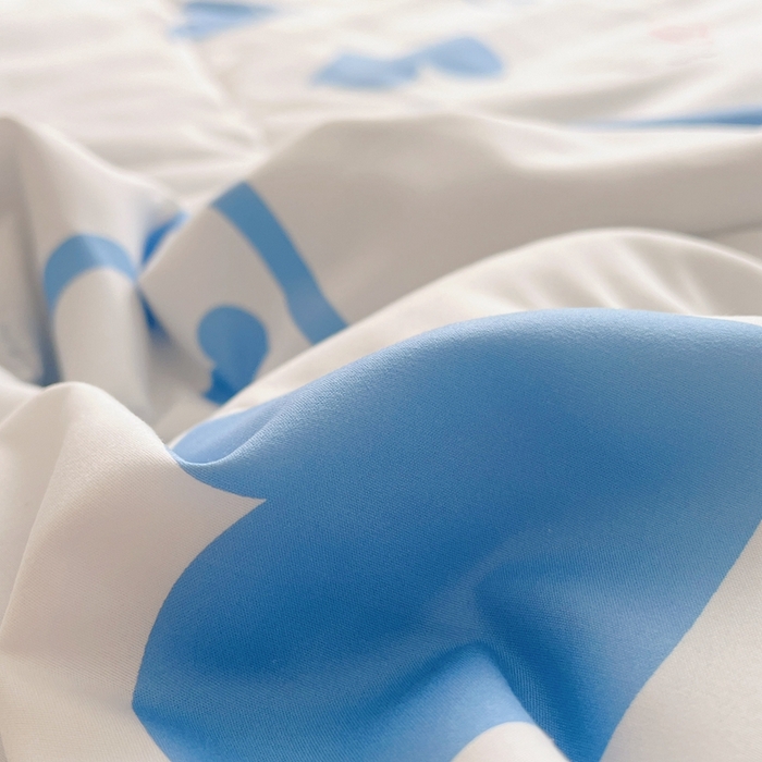 91家纺网 家纺一手货源 找家纺 顾里 2023新款韩系ins夏被套件 涂鸦蓝心