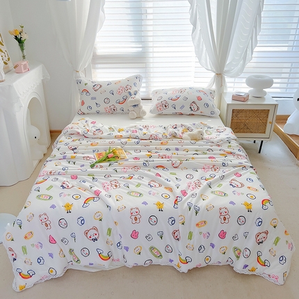 丽美人 2023新款A类针织棉夏被 彩虹熊