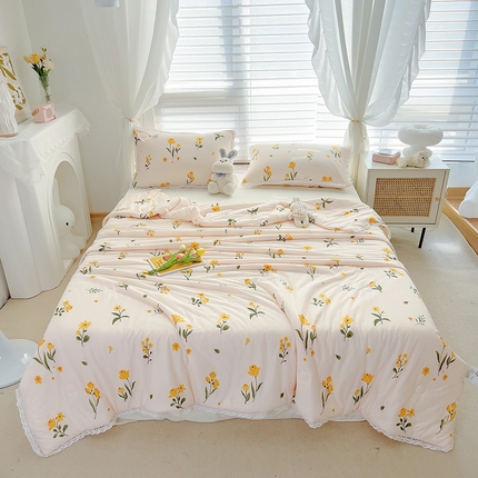 丽美人 2023新款A类针织棉夏被 金枝玉叶