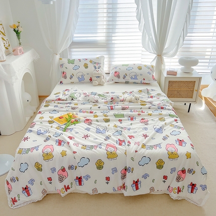 丽美人 2023新款A类针织棉夏被 快乐宝贝