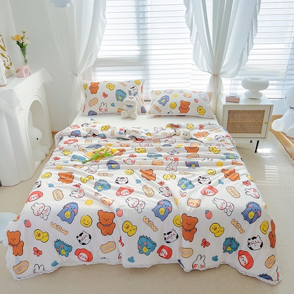 91家纺网 家纺一手货源 找家纺 丽美人 2023新款A类针织棉夏被 萌趣乐园