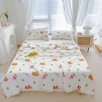 91家纺网 家纺一手货源 找家纺 丽美人 2023新款A类针织棉夏被 萝卜熊