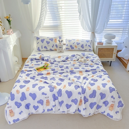 91家纺网 家纺一手货源 找家纺 丽美人 2023新款A类针织棉夏被 悠悠兔