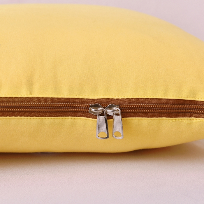 91家纺网 家纺一手货源 找家纺 阳光依佰 2023新款磨毛贴布绣四季款抱枕被-梦里兔 梦里兔-明黄