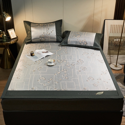 91家纺网 家纺一手货源 找家纺 （总）全季家居 2023新款600D提花款粗冰丝凉席床席款