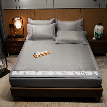 91家纺网 家纺一手货源 找家纺 （总）全季家居 2023新款A类中国风织带冰藤席床笠款