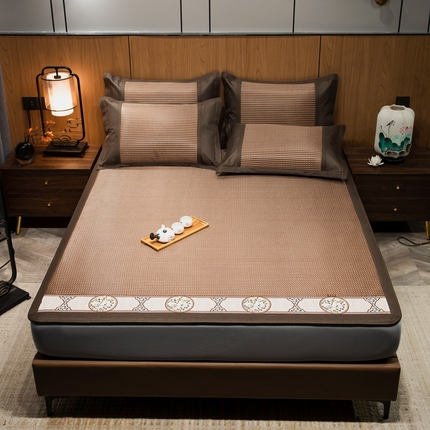 91家纺网 家纺一手货源 找家纺 （总）全季家居 2023新款A类中国风织带冰藤席床笠款