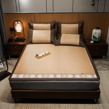 91家纺网 家纺一手货源 找家纺 （总）全季家居 2023新款A类中国风织带冰藤席床笠款