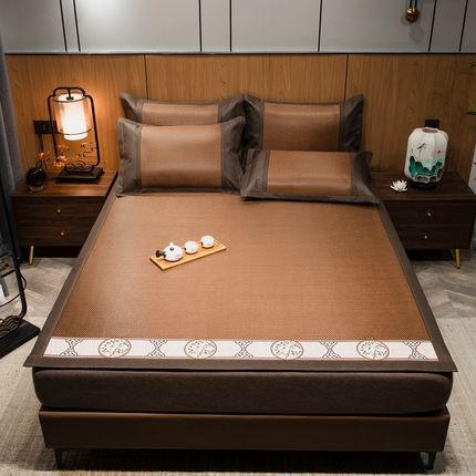 91家纺网 家纺一手货源 找家纺 （总）全季家居 2023新款A类中国风织带冰藤席床席款