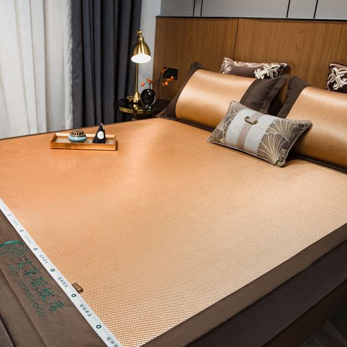 91家纺网 家纺一手货源 找家纺 全季家居  2023新款A类艾草驱蚊冰藤席 艾草-金色