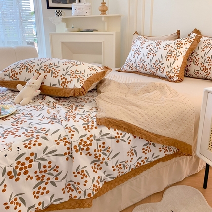 吾欢心 2024新款韩版豆豆被夏被四件套 遇见浪漫