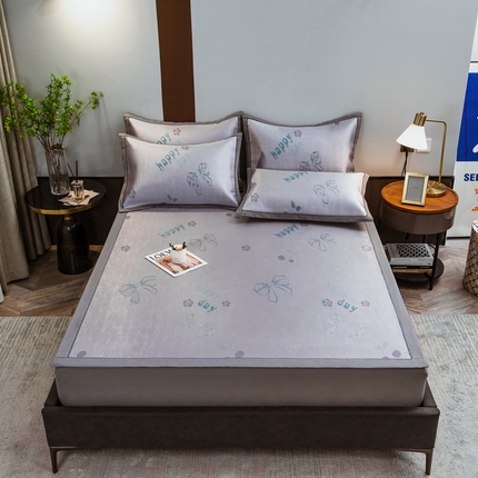 91家纺网 家纺一手货源 找家纺 （总）全季家居 2023新款900D高精密三色纬提花冰丝凉席 床席款