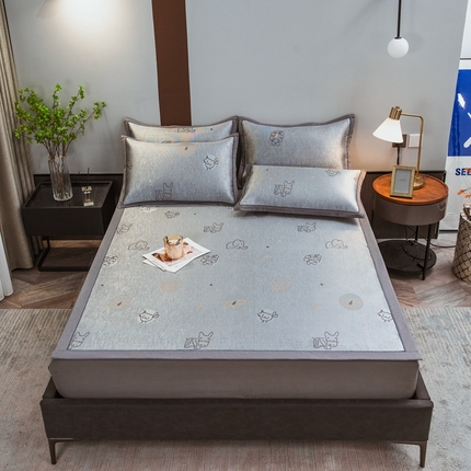 91家纺网 家纺一手货源 找家纺 （总）全季家居 2023新款900D高精密三色纬提花冰丝凉席 床席款