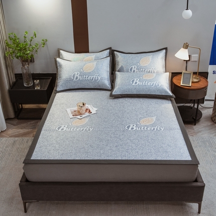 91家纺网 家纺一手货源 找家纺 （总）全季家居 2023新款900D高精密三色纬提花冰丝凉席 床席款