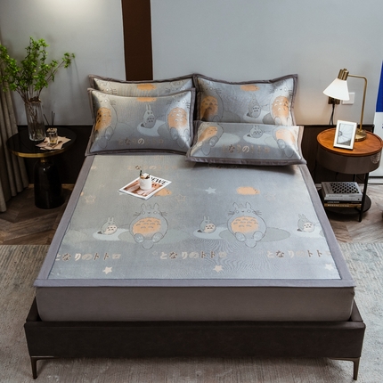 91家纺网 家纺一手货源 找家纺 （总）全季家居 2023新款900D高精密三色纬提花冰丝凉席 床席款