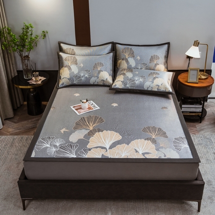 91家纺网 家纺一手货源 找家纺 （总）全季家居 2023新款900D高精密三色纬提花冰丝凉席 床席款