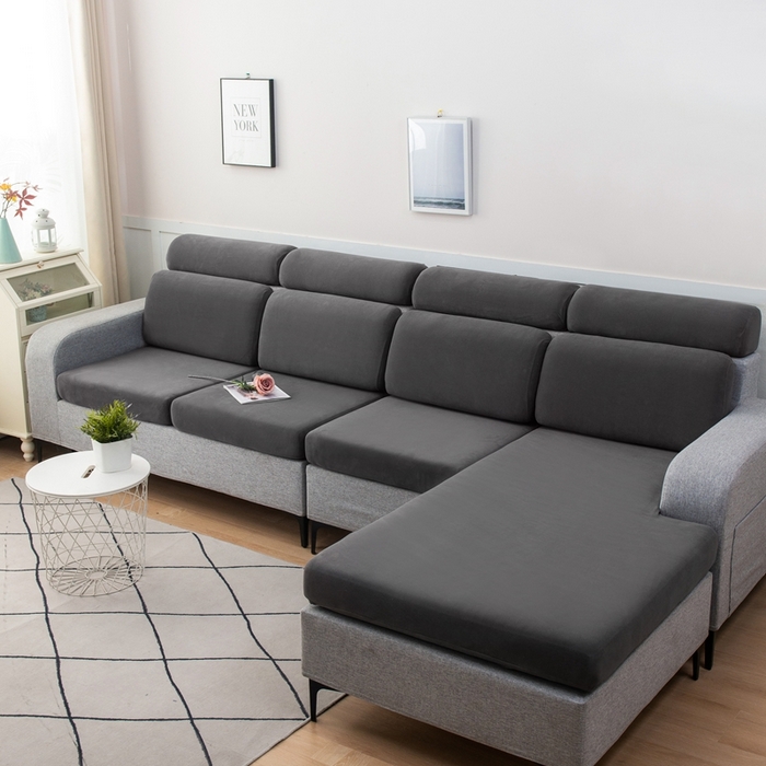 91家纺网 家纺一手货源 找家纺 千彤沙发垫 2023新款云感棉沙发笠 深灰