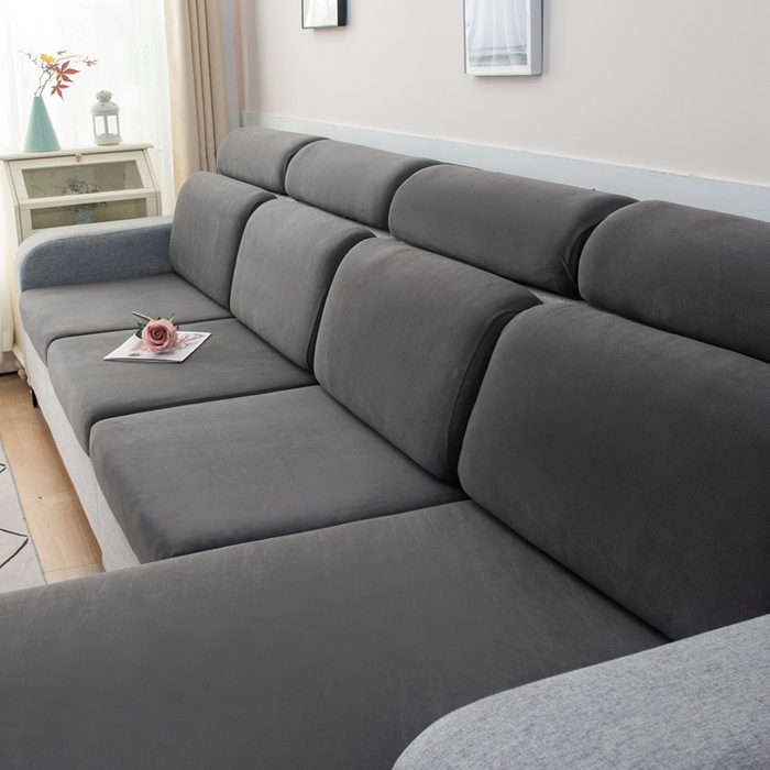 91家纺网 家纺一手货源 找家纺 千彤沙发垫 2023新款云感棉沙发笠 深灰