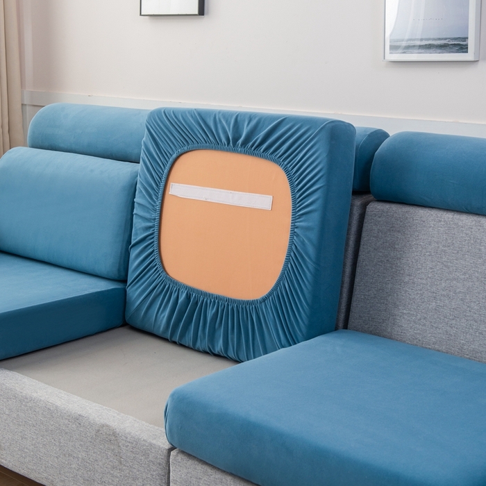 91家纺网 家纺一手货源 找家纺 千彤沙发垫 2023新款云感棉沙发笠 水蓝