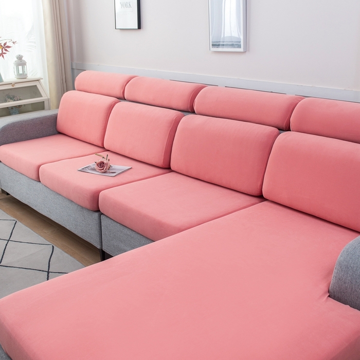 91家纺网 家纺一手货源 找家纺 千彤沙发垫 2023新款云感棉沙发笠 豆沙