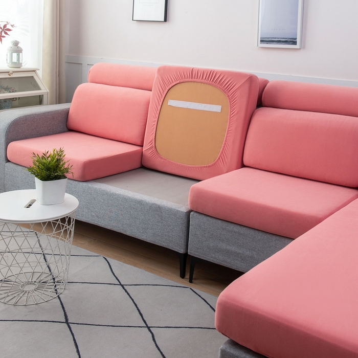 91家纺网 家纺一手货源 找家纺 千彤沙发垫 2023新款云感棉沙发笠 豆沙