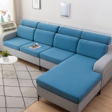 91家纺网 家纺一手货源 找家纺 千彤沙发垫 2023新款云感棉沙发笠 水蓝