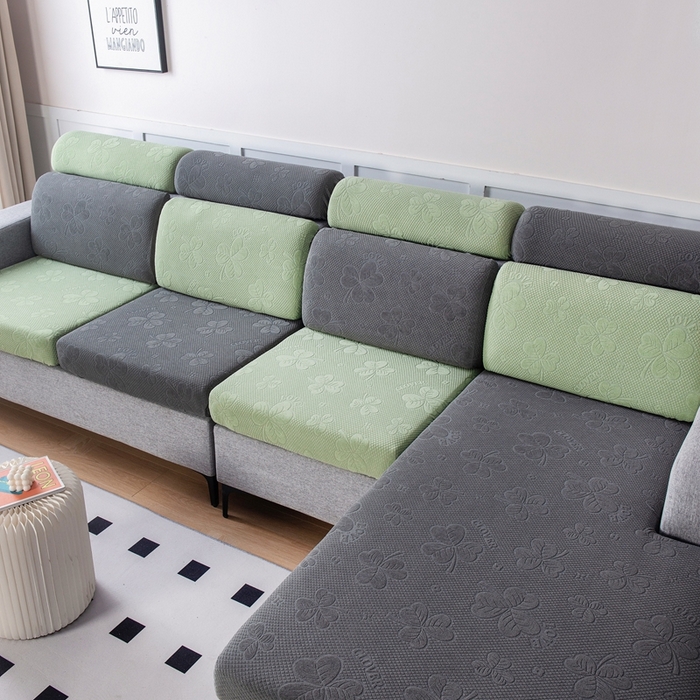 91家纺网 家纺一手货源 找家纺 （总）千彤沙发垫 2023新款提花三叶草沙发笠