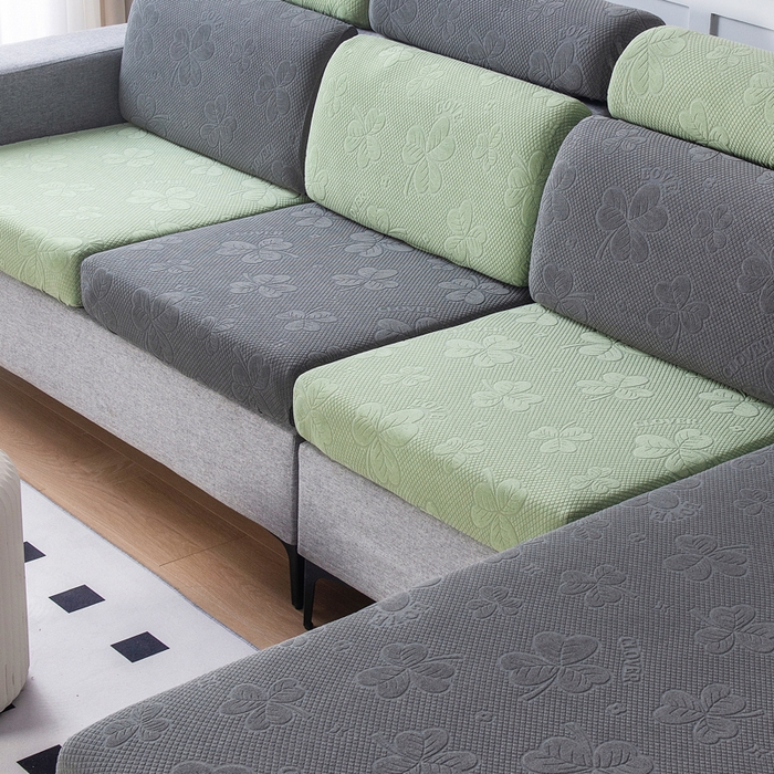 91家纺网 家纺一手货源 找家纺 （总）千彤沙发垫 2023新款提花三叶草沙发笠