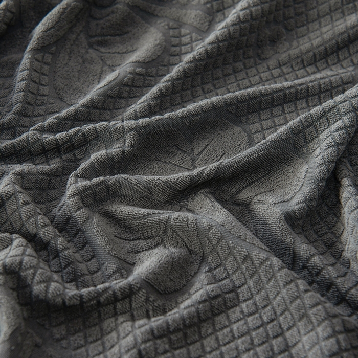 91家纺网 家纺一手货源 找家纺 千彤沙发垫 2023新款提花三叶草沙发笠 深灰