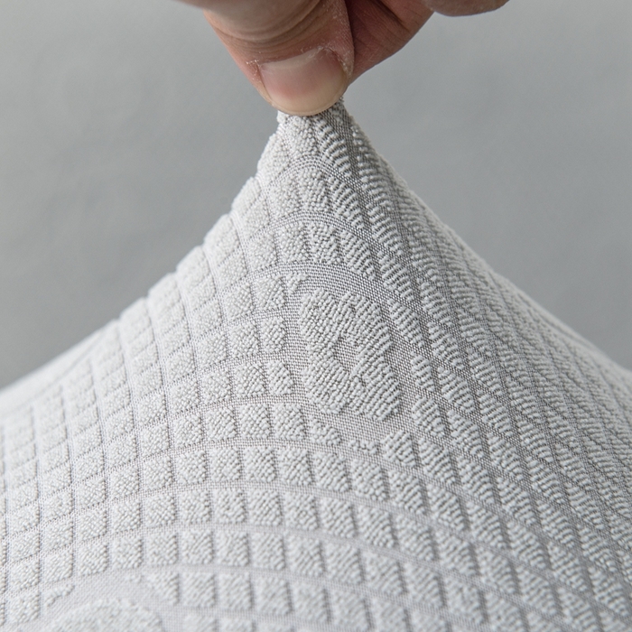 91家纺网 家纺一手货源 找家纺 千彤沙发垫 2023新款提花三叶草沙发笠 银灰