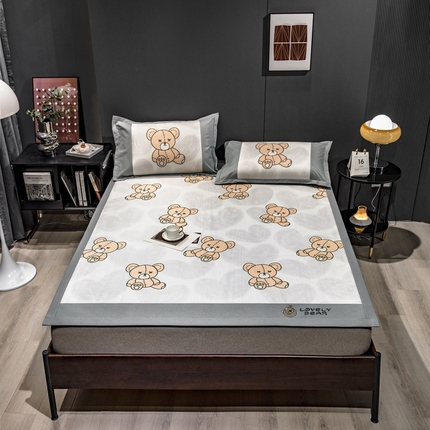 91家纺网 家纺一手货源 找家纺 （总）全季家居 2023新款A类数码印花冰藤席三件套床席款