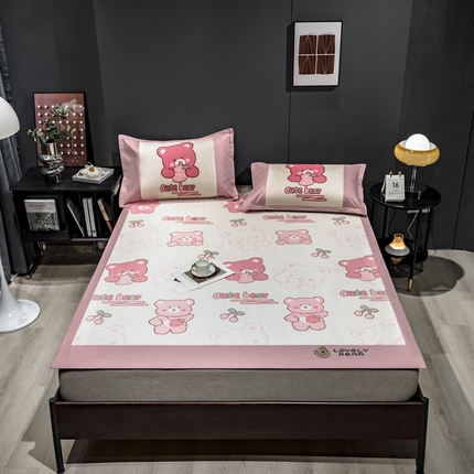 91家纺网 家纺一手货源 找家纺 （总）全季家居 2023新款A类数码印花冰藤席三件套床席款