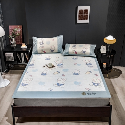 91家纺网 家纺一手货源 找家纺 （总）全季家居 2023新款A类数码印花冰藤席三件套床席款