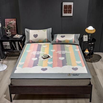 91家纺网 家纺一手货源 找家纺 （总）全季家居 2023新款A类数码印花冰藤席三件套床席款