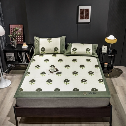 91家纺网 家纺一手货源 找家纺 （总）全季家居 2023新款A类数码印花冰藤席三件套床席款