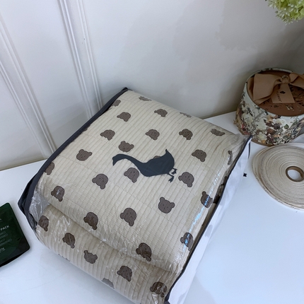 汇庭2023新款大鹅水洗棉220*240床盖三件套 朵朵熊庄园