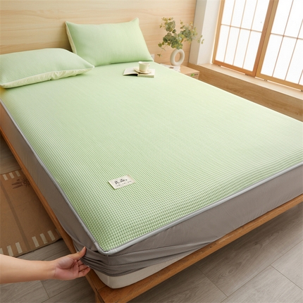 恒爱2023款华夫格凉席床笠 芥末绿