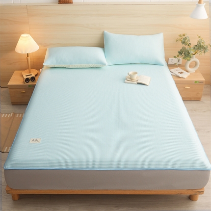 恒爱2023款华夫格凉席床笠 天蓝