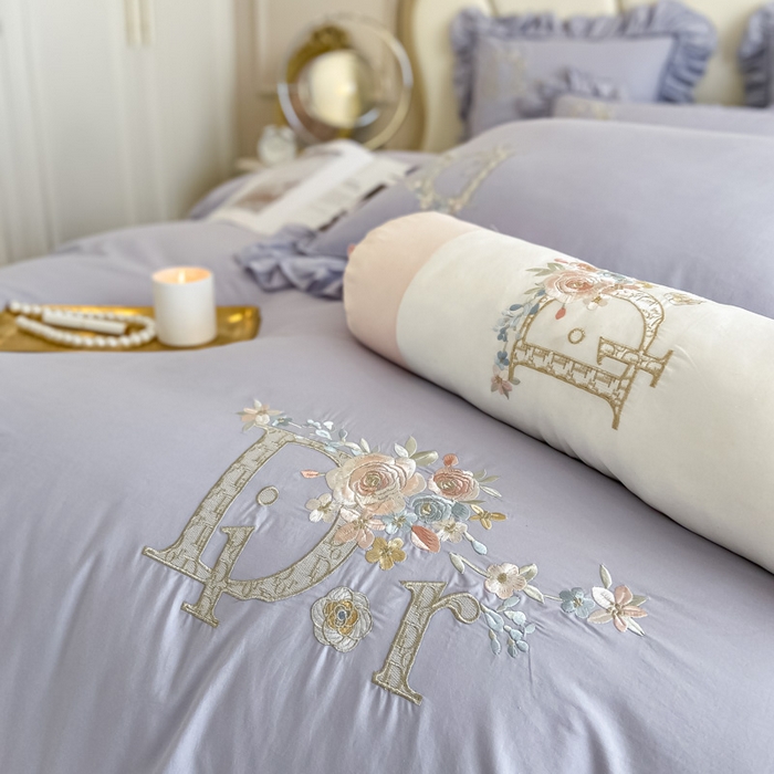 91家纺网 家纺一手货源 找家纺 AB家纺 2023新款全棉水洗棉四件套-蔻朵系列 蔻朵-丁香紫